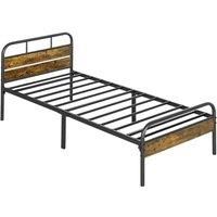 HOMCOM Industrial-Style Single Bed Frame, none