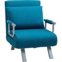 HOMCOM 4-in-1 Faux Suede Chair Bed - Blue