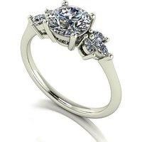 Moissanite Lady Lynsey 9Ct Gold 1.05Ct Total Square Centre Moissanite Solitaire Ring