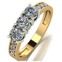 Moissanite Lady Lynsey 9Ct Gold 1.00Ct Total Moissanite Trilogy Ring