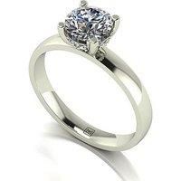 Moissanite Lady Lynsey 9Ct White Gold 1.08Ct Total Eq Hidden Halo Solitaire Ring