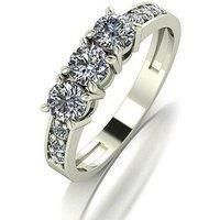 Moissanite Lady Lynsey 9Ct White Gold 1.00Ct Total Moissanite Trilogy Ring