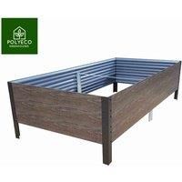 Polyeco Plastic Woodlook Raised Bed 75x150x 30cm (brown)