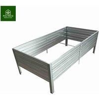 Polyeco Raised Flowerbed 0,75m x 1,5m x 0,3m Silver