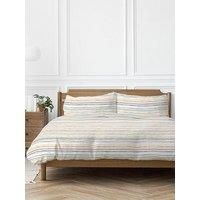 Copenhagen Home Painterly Stripe Coral Peach Duvet Set- King