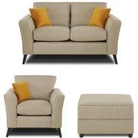 Modern Home Loscoe 2 1 footstool Set Oatmeal