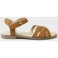 Crew Clothing Crossover Multi Strap Sandal - Brown