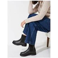 Crew Clothing Ribbed Cuff Chelsea Boots - Black