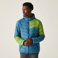 Regatta Men's Water-repellent Hooded Hillpack II Jacket Moroccan Blue Piquant Green Citron Lime, Size: M - Sale