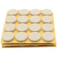 Beige Round Self-Adhesive Felt Pads 22mm x 22mm 80 Pack (234XG)