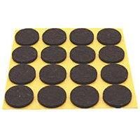 Brown Round Self-Adhesive Felt Pads 22mm x 22mm 80 Pack (358XG)