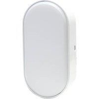 LAP Outdoor Oval LED Bulkhead with Grid White 16W 1000lm (555FE)