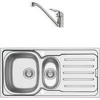 Swirl 1.5 Bowl Brass Kitchen Sink & Tap Pack 1000 x 500mm (660RG)