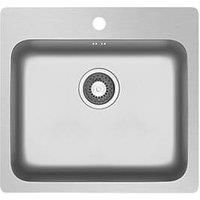 Swirl 1 Bowl Stainless Steel Kitchen Sink Grey 560mm x 520mm (913RG)