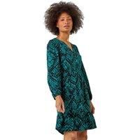 Aztec Border Print Stretch Dress For Women UK - Ladies Dusk Fashion