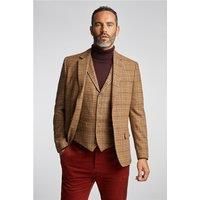 Jeff Banks Brown Check Mens Regular Fit Blazer - Formal & Casual by Suit Direct