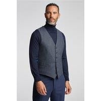 Jeff Banks Navy Blue Birdseye Waistcoat by Suit Direct