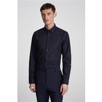 Navy Blue Ted Baker Mens Shirt, Long Sleeve, Slim fit