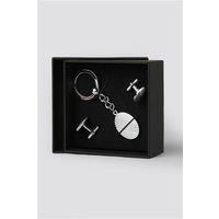 Grey Men's Suit Jacket Direct Circle Cufflinks and Keyring