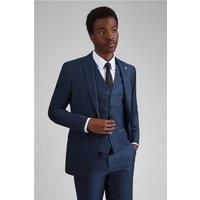 Ted Baker Tai Navy Blue Teal Semi Plain Slim Fit Green Men's Suit Jacket by Suit Direct