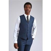 Ted Baker Tai Navy Blue Teal Semi Plain Slim Waistcoat