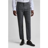 Zion Charcoal Text Check Slim Trousers