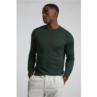 Limehaus Knitted Crew Neck Jumper Green. Cotton by Suit Direct