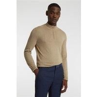 Limehaus Knitted Quarter Zip Jumper Brown