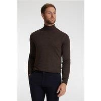 Limehaus Knitted Roll Neck Jumper Brown