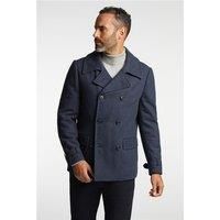 Jeff Banks Navy Blue Double Breasted Overcoat