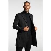 Jeff Banks Charcoal Grey Overcoat by Suit Direct