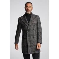 Jeff Banks Double Breasted Black Overcoat by Suit Direct