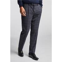 Jeff Banks Navy and Grey Check Men's Trousers by Suit Direct