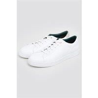 Racing Green Lewis White Leather Trainers by Suit Direct