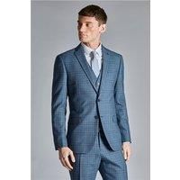 Ted Baker Slim Fit Alder Blue Check Men's Suit Jacket by Suit Direct