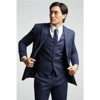 Alexandre of England Tailored Fit Navy Blue Linen Men's Suit Jacket by Suit Direct