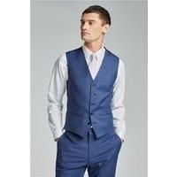 Ted Baker Slim Fit Volan Blue Subtle Check Waistcoat