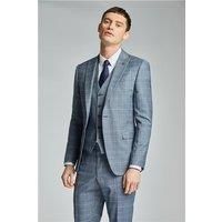 Ted Baker Slim Fit Dusty Blue Tonal Check Men's Suit Jacket