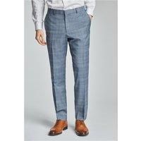 Ted Baker Slim Fit Dusty Blue Tonal Check Men's Suit Trousers