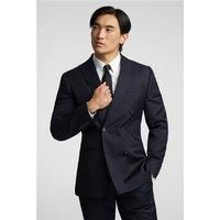 Alexandre of England Tailored Fit Navy Blue Stripe Double Breasted Men's Suit Jacket