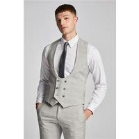 Antique Rogue Slim Fit Pale Putty Check Waistcoat by Suit Direct