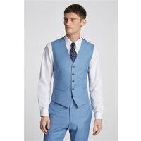 Ted Baker Slim Fit Draco Blue Sharkskin Waistcoat by Suit Direct