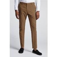 Farah Slim Fit Danbury Caramel Brown Men's Suit Trousers