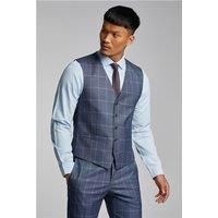 Antique Rogue Blue Windowpane Check Waistcoat