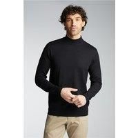 Limehaus Merino Knit Mock Neck Jumper Black by Suit Direct