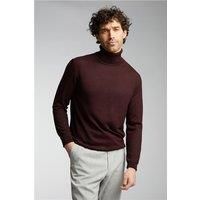 Limehaus Merino Knit Roll Neck Jumper Red by Suit Direct