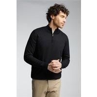 Limehaus Merino Knit Zip Turtle Neck Jumper Black