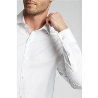 White Alexandre of England Mens Shirt, Long Sleeve, Egyptian Cotton, Double Cuff, Tailored Fit by Suit Direct