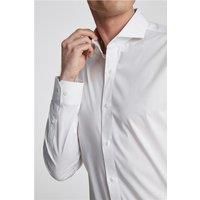 White Limehaus Mens Poplin Shirt, Long Sleeve, Slim fit by Suit Direct