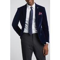 Marc Darcy Slim Fit Hudson Navy Blue Velvet Men's Suit Jacket